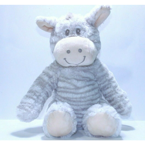 Other - Zebra Plush Stuffed Animal Silver One White Tan Soft Sitting Winter 11"